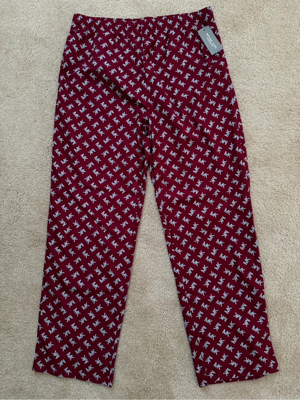 Michael Kors Burgundy MK Logo Loungewear Pants